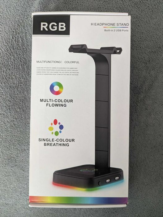 Stojak na słuchawki RGB Hub USB