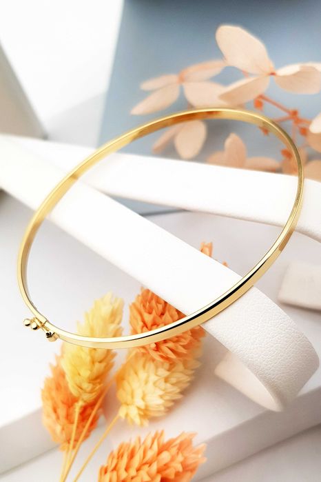 Złota subtelna bransoletka bangle pr.585