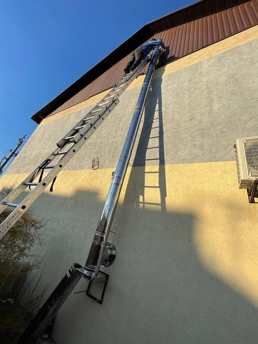 Дымоходы, трубы нержавеющие, димоход, сендвич труби, монтаж. Гильзовка