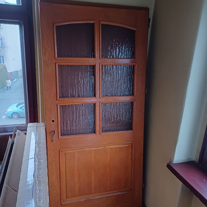 Drzwi drewniane bez ram dwie sztuki 90