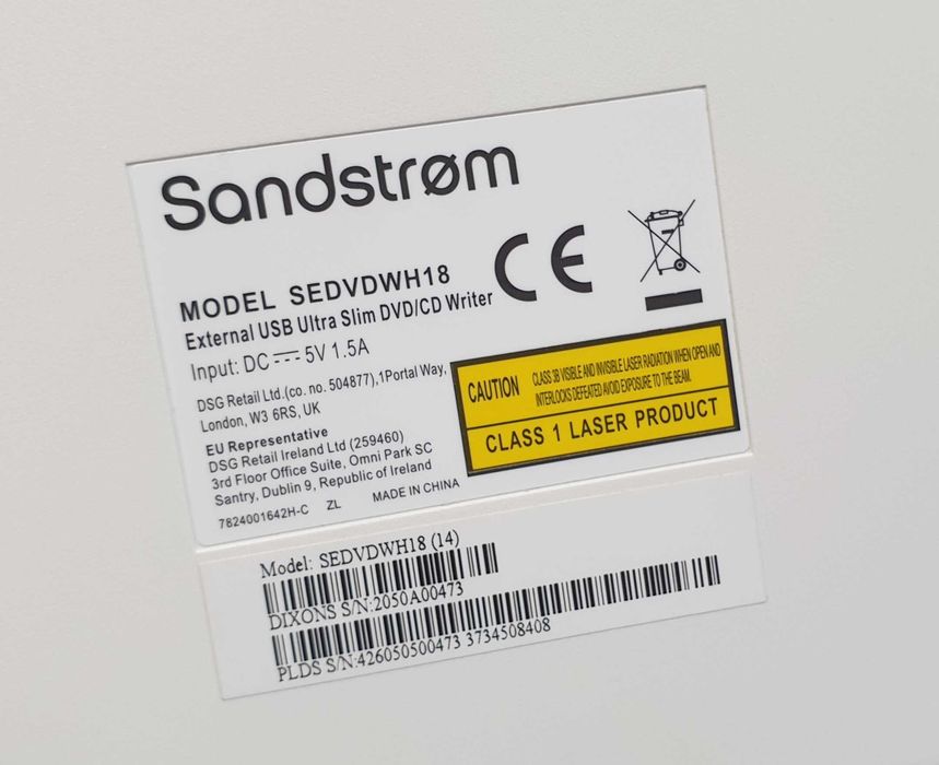 Новий зовнішній дисковод DVD/CD Sandstrøm Ultra Slim з Англії