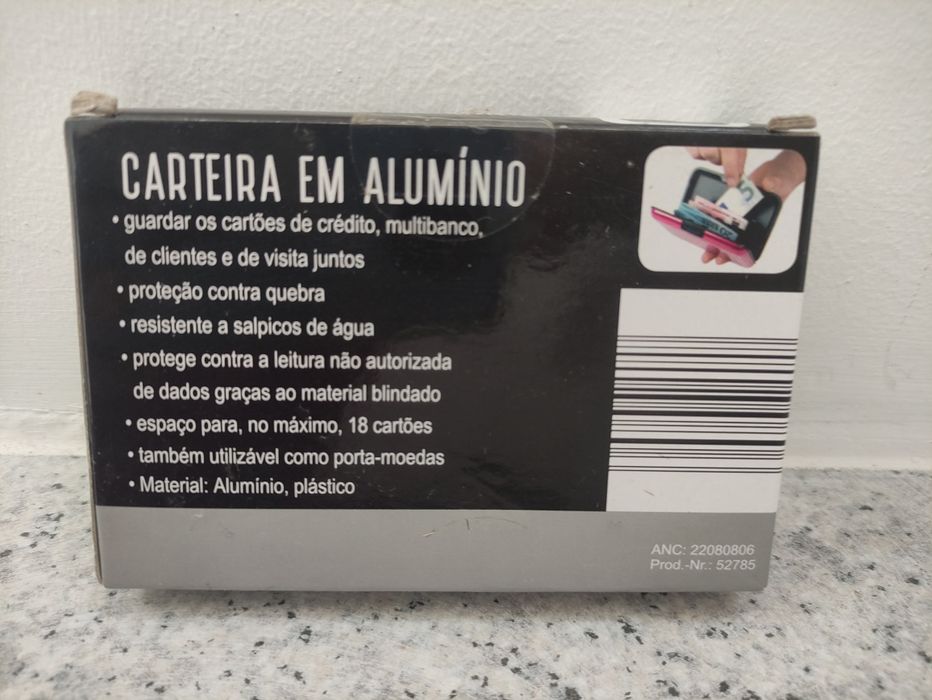 Par de carteiras em alumínio para cartões