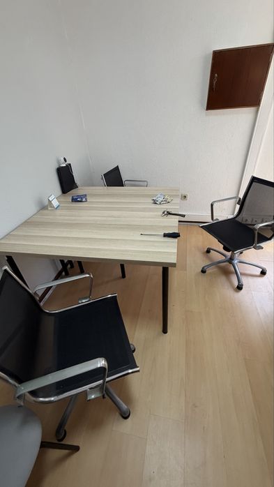 Cadeiras de escritorio em inox