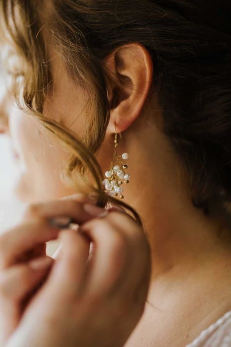 Ślubna ozdoba do włosów z kolczykami