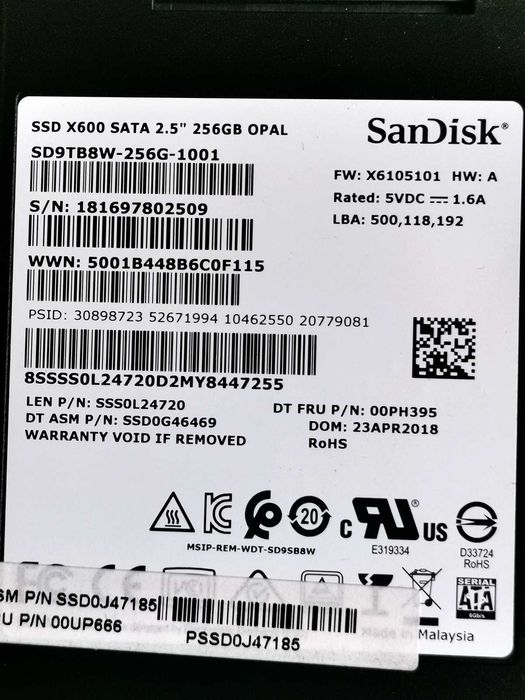 SSD 256GB SanDisk x600
