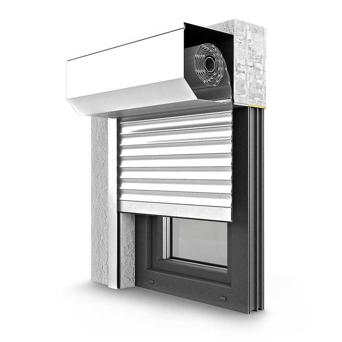 Roleta Zewnętrzna Aluminiowa na Okno | NA WYMIAR | Osłona Okienna Przeciwsłoneczna | 100 x100 cm | Biała | Rolety Zewnętrzne