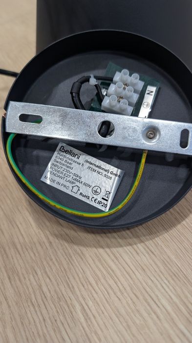 Lampa wisząca metalowa czarno-miedziana TAGUS
