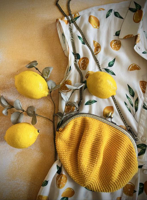 Unikalna torebka boho – żółta, ręcznie robiona, retro vibe