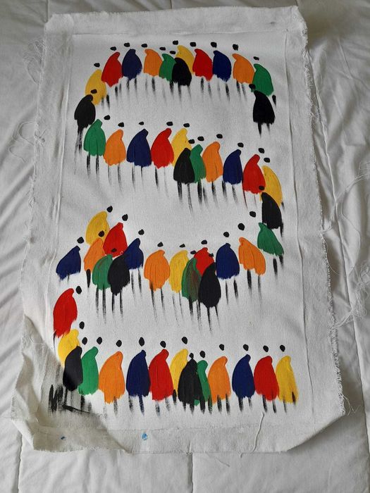 Quadro Marroquino Novo – Pintura Colorida em Tecido 97x61cm