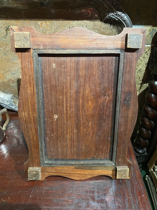 Tinteiro Secretária Pau Santo Prata Portuguesa Javali 31,5 por 23,5 cm