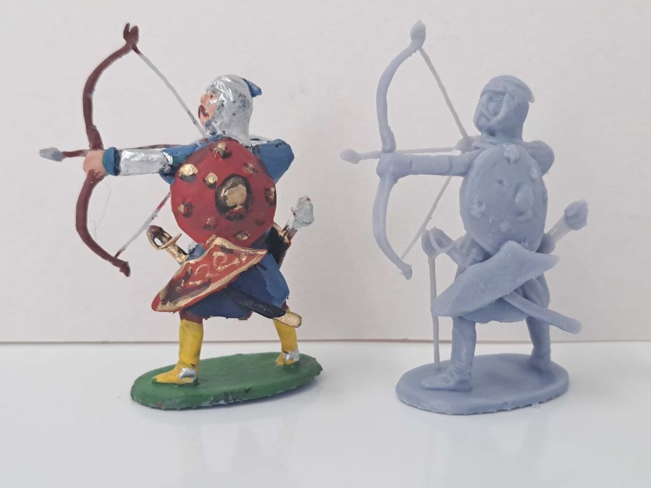 żołnierzyki  prl figurki historyczne pancerny z łukiem