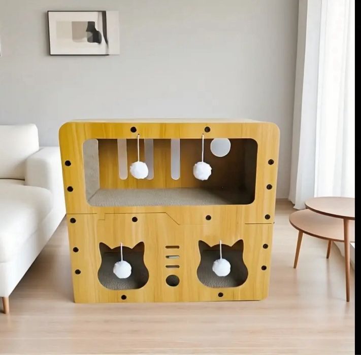 Когтеточка кошачий домик игровая 2 этажа