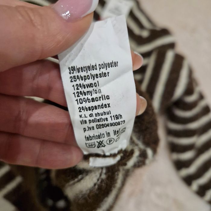 Brązowy golf w paski | miękki sweter | jesień zima | nowy