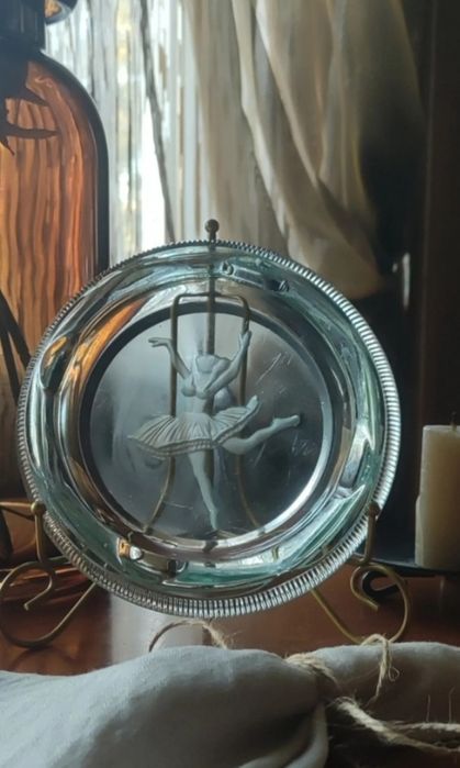 Пепельница попільничка хрусталь цветное стариное стекло подарок винтаж