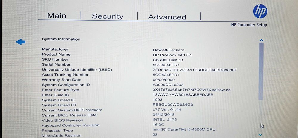 Laptop HP ProBook 640 G1 I5 8GB RAM 256GB SSD