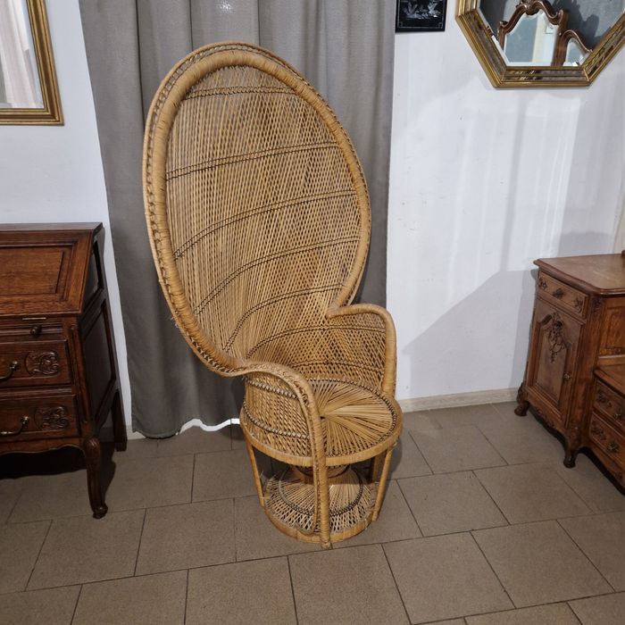 Piękny stylowy fotel rattanowy Paw