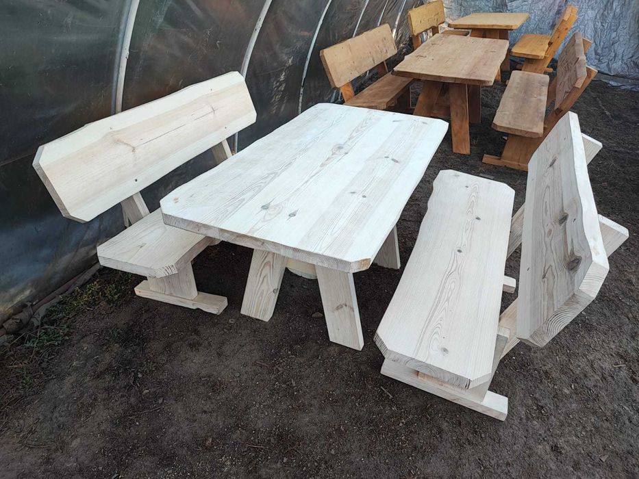 Meble ogrodowe drewniane góralskie biesiadne LITE DREWNO :