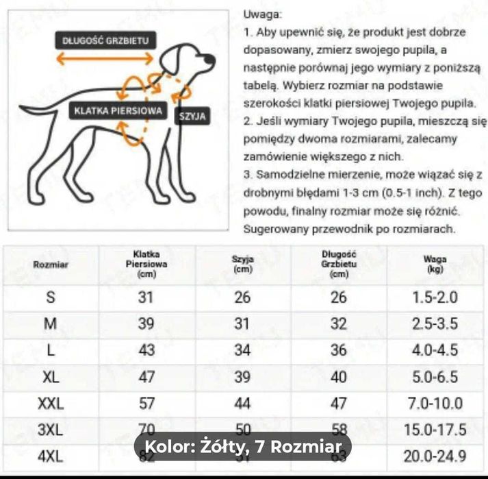 Ubranie przeciwdeszczowe dla psa/kota rozmiar S