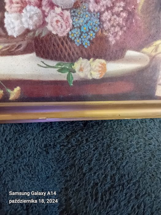 Dama w liliowej sukni - malowany ręcznie na płótnie