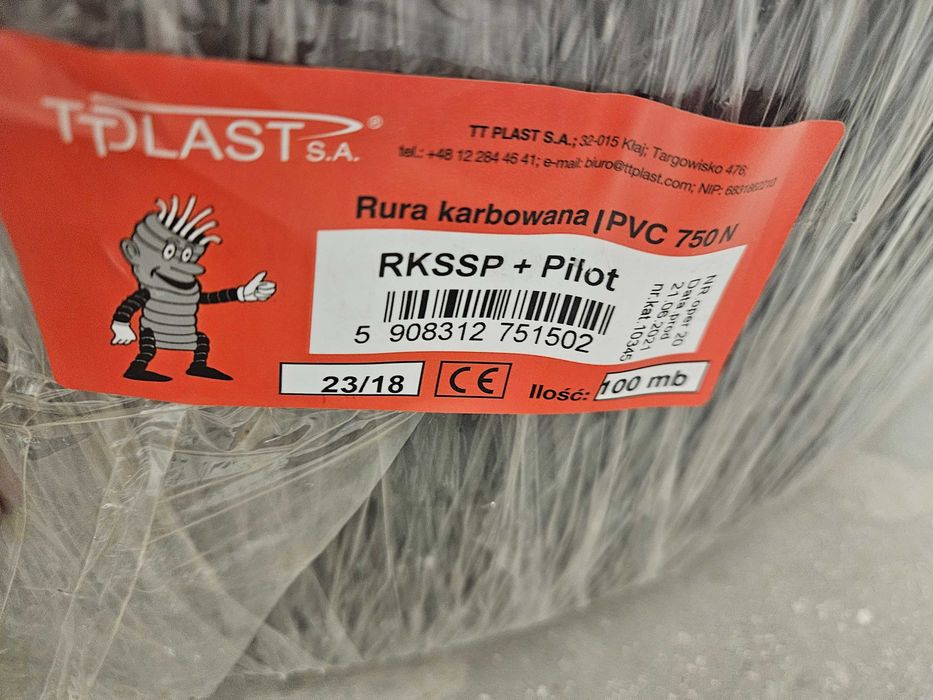 Rura karbowana odporna na UV z pilotem 750N RKSSUVP 23/18 13218 /100m/