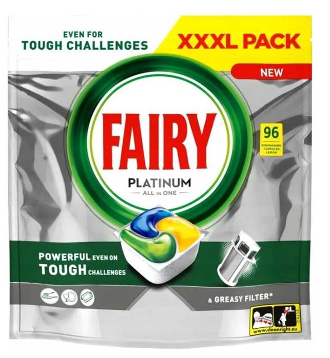 Kapsułki do zmywarki Fairy Platinium All in One Lemon 96 szt.