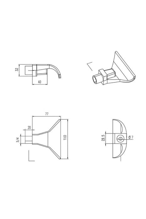 Dysza Natryskowa Płucząca Poliuretanowa PU PUR Do Przesiewaczy gw. 3/4