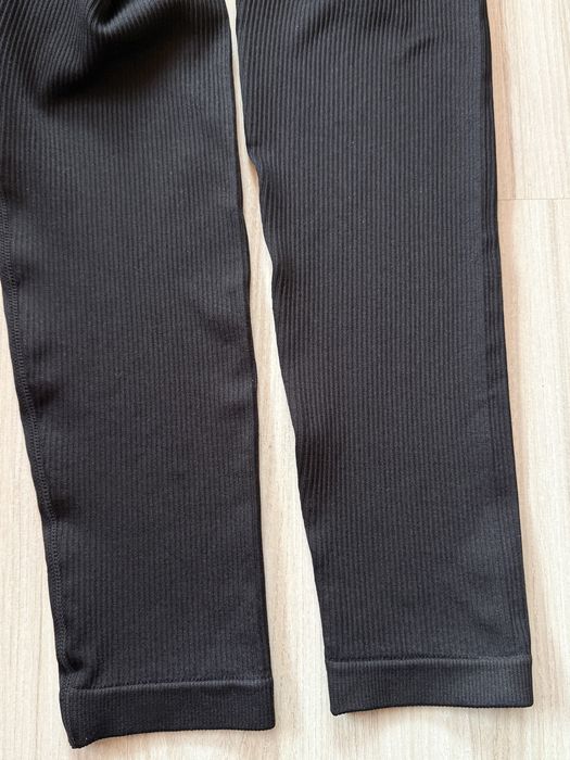 Legginsy damskie nowe czarne prążek bezszwowe wysoki stan L/XL