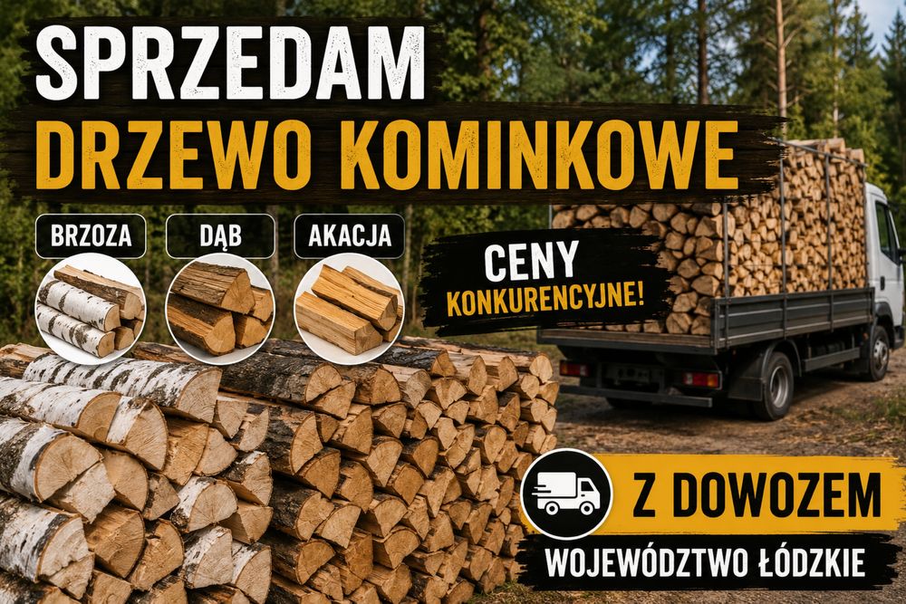 Drewno Kominkowe Dąb Brzoza Akacja Transport