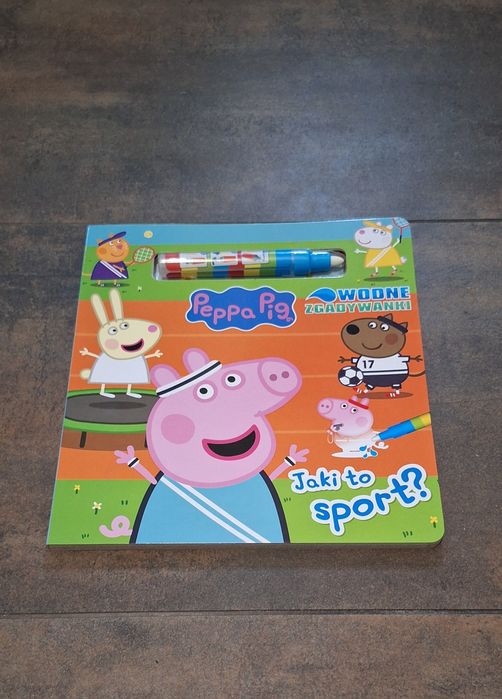 Kolorowanka wodna Świnka Peppa jaki to sport. Nowa