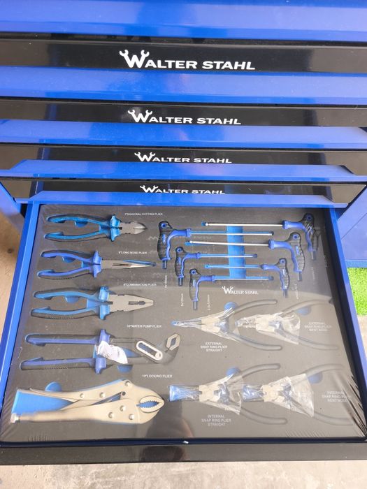 Carrinho de Ferramentas XXL 7 gavetas completas com porta lateral para arrumos Walter STAHL
