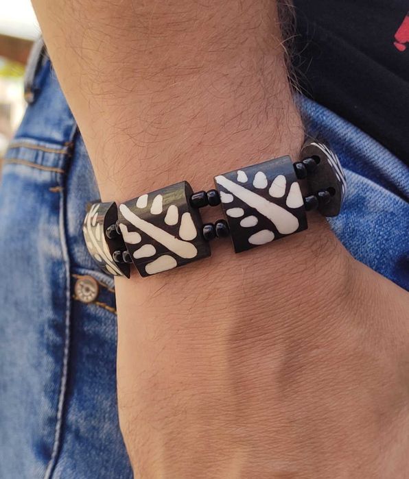 Masajska Kościana Bransoletka - ekologiczna, ręcznie robiona - Kenia