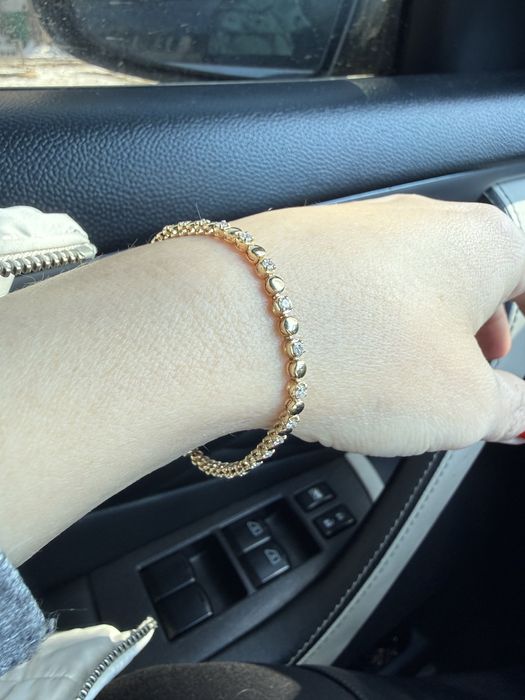 Золотой браслет с бриллиантами 17см