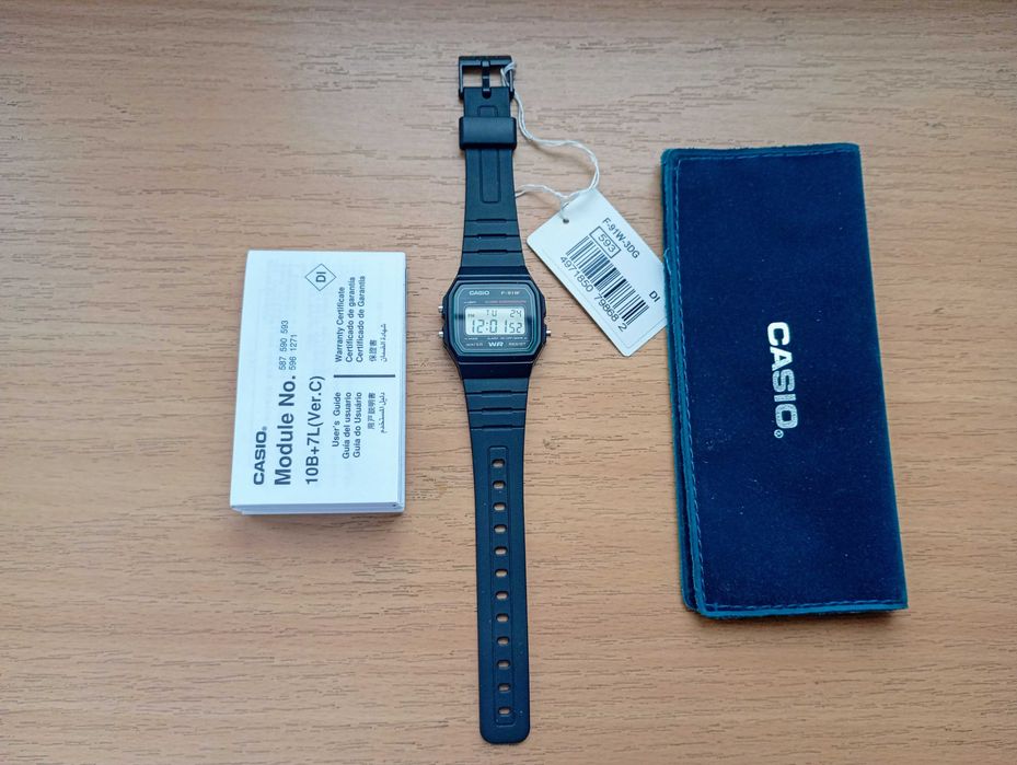Kultowe Casio F-91W 3DG| Zielony+Etui | Stan Idealny