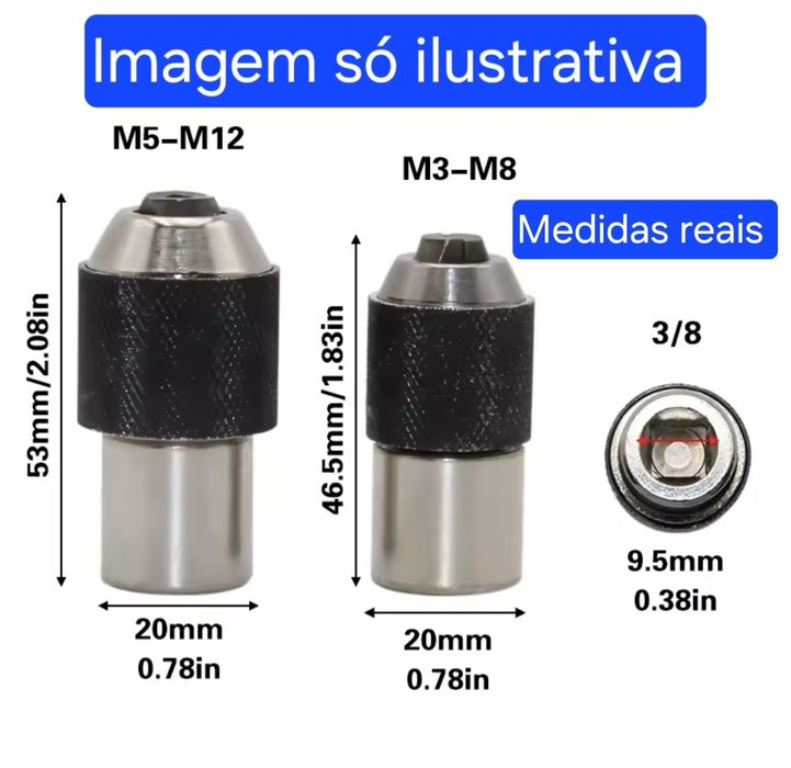 Adaptador machos M3 a M12