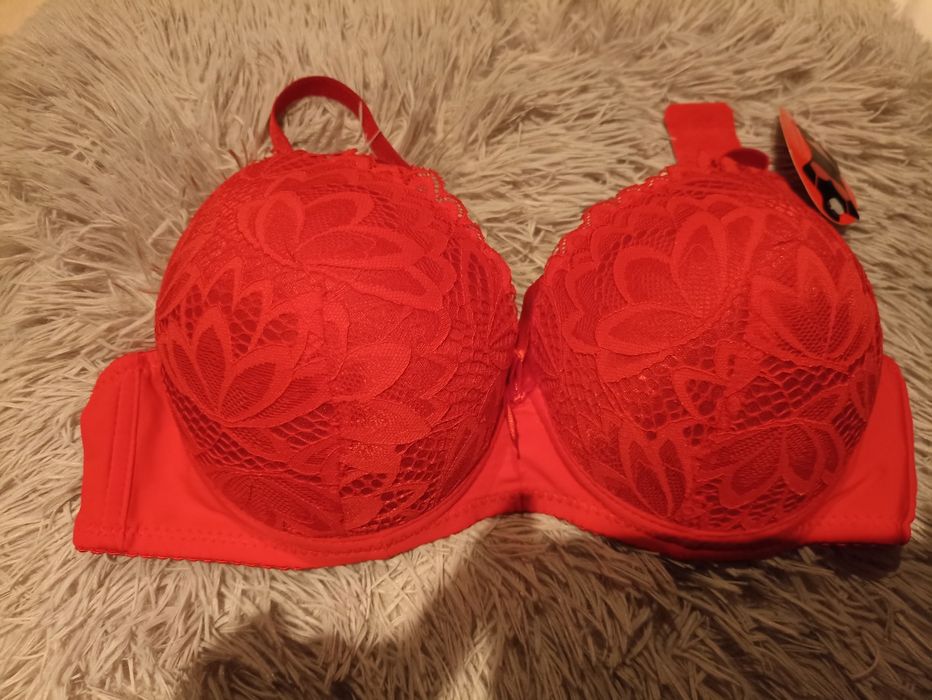 Biustonosz czerwony push-up 85B