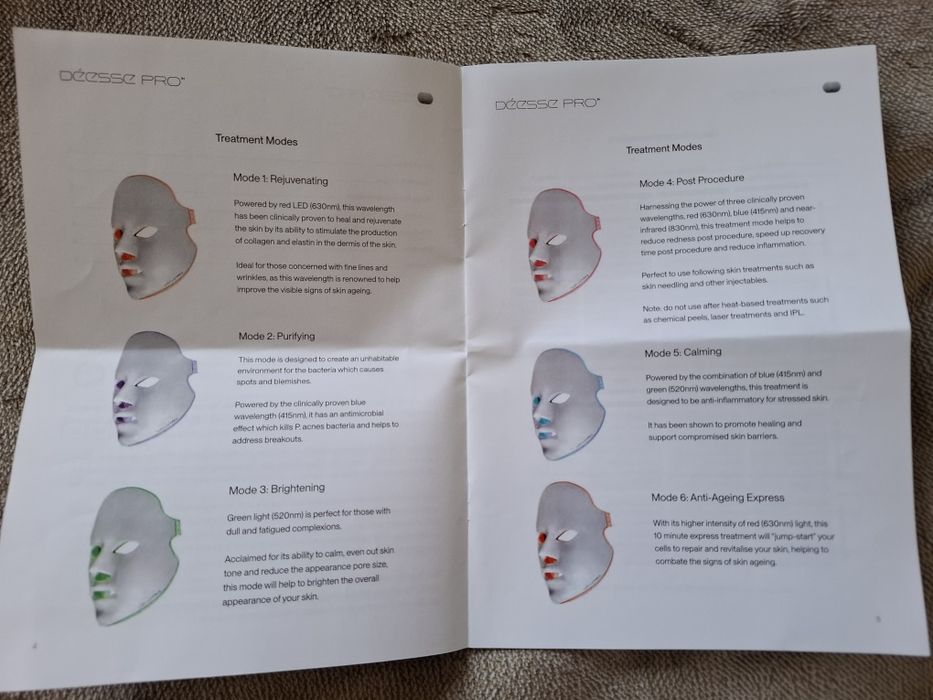 Ledterapia tratamento rosto com terapia de luz LED Déesse Pro
