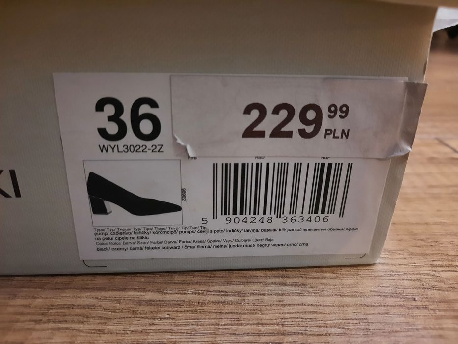 Buty czółenka na obcasie, rozm. 36