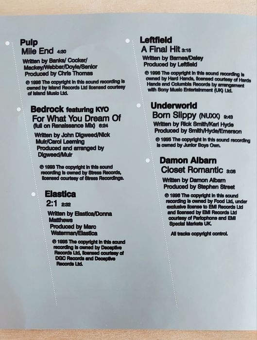 CD Music from Trainspotting