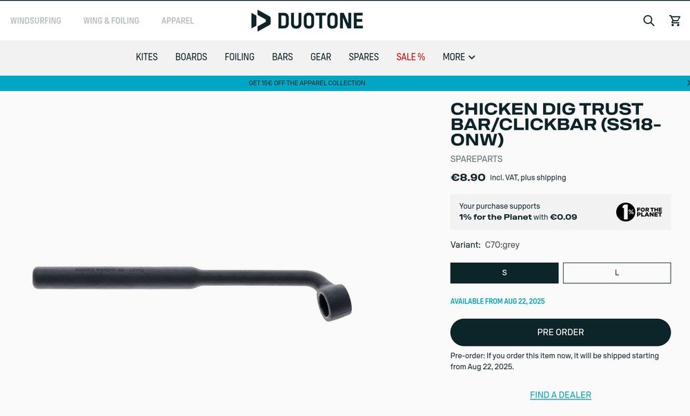 Trust bar, barra kitesurf north/duotone