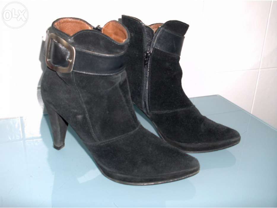 Botins camurça pretos nº 38
