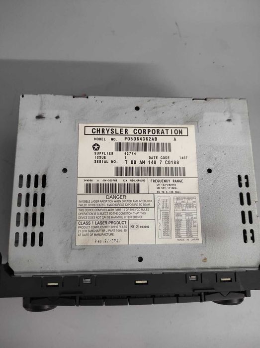 DODGE CALIBER, Radio CD, OE: P0506.4362AB