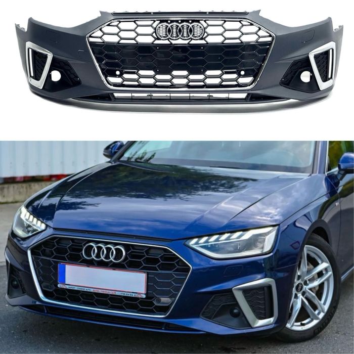Бампер Audi A4 B9 S line передний  бампер Ауди А4 Б9 С Лайн рестайлинг 2020-2024