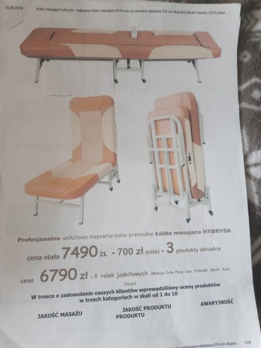 Łóżko masujące HYBRYDA
