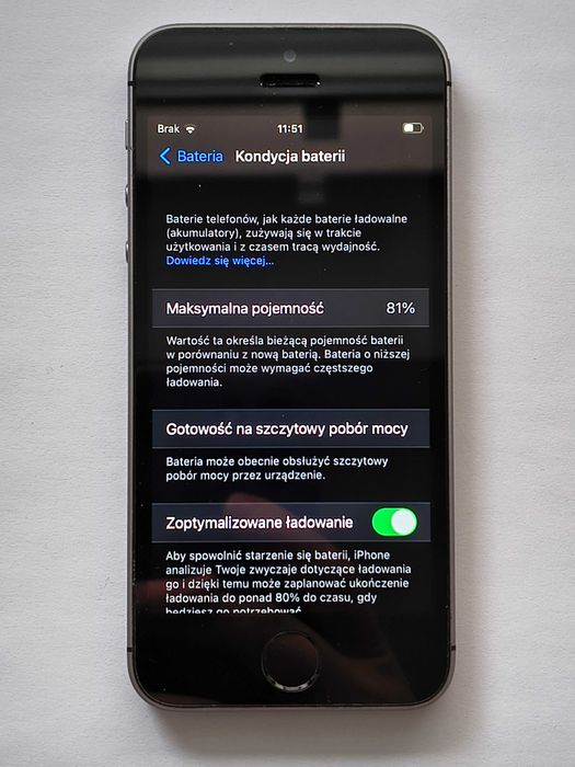 iPhone SE, Space Gray, 16 GB - 100% sprawny, stan bdb, bez blokad