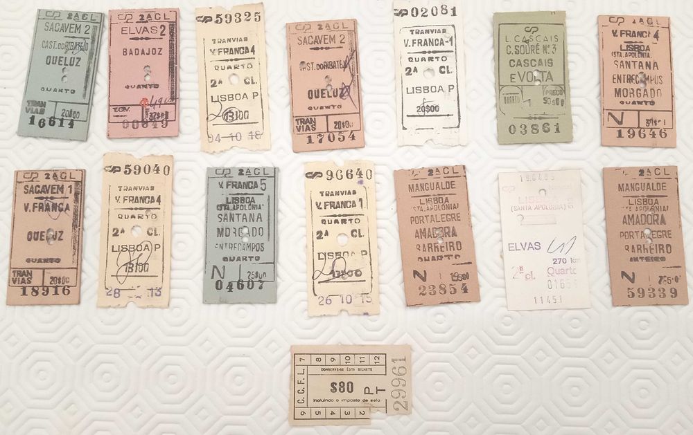 Bilhetes de comboio, CP, muito antigos, desde 5€