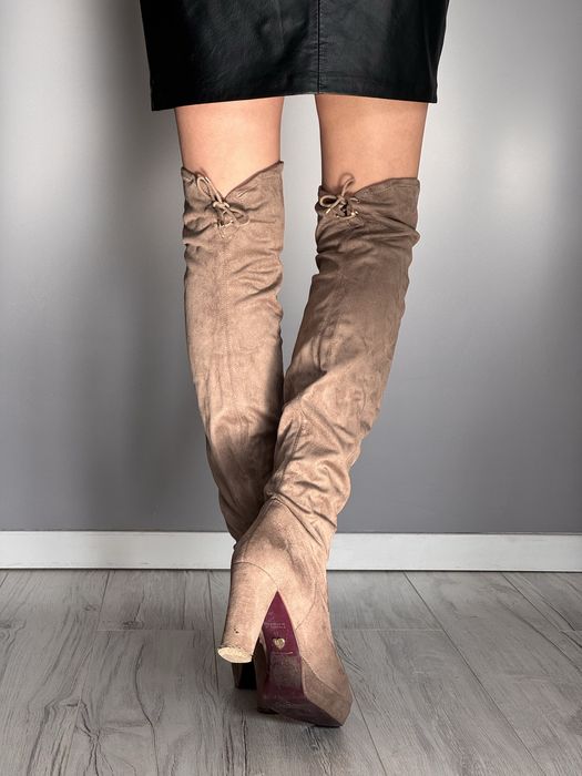 piekne brazowe kozaki TAMARIS 40 wysokie