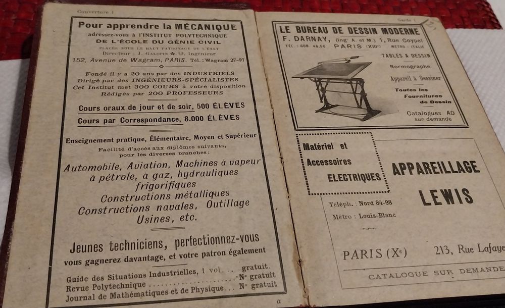 Construction mecanique - agenda dunod 1926 / a l'usage des ingenieurs,