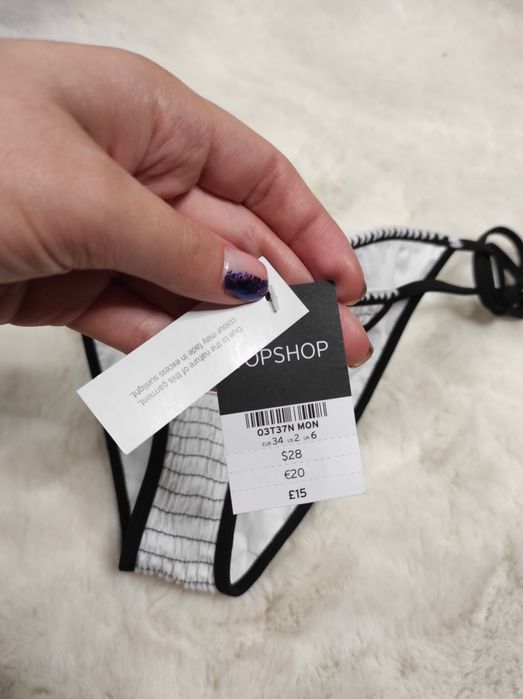 Dół od bikini majtki kąpielowe marszczone wiązane XS 34