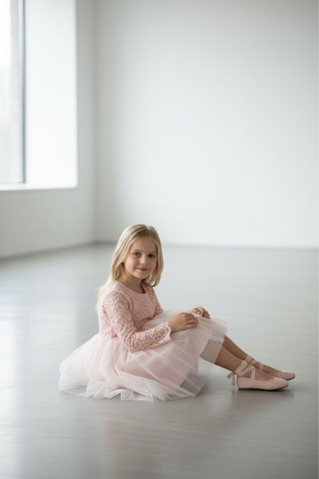 Sukienka koronkowa tiulowa 128 wesele komunia