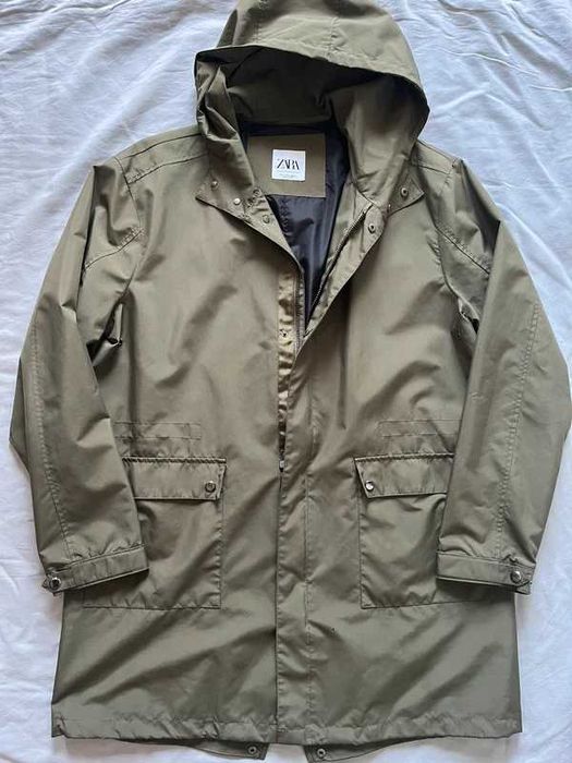 Zara męska kurtka parka zielona khaki L